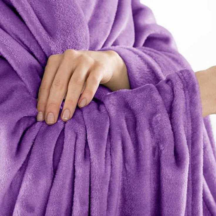 DecoKing Kuscheldecke 160x210 cm violett Decke Microfaser Tagesdecke Fleece weich sanft kuschelig Pflaume Violet Plum Mic – Bild 6