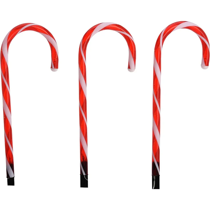 ToCi LED-Lichterkette Gartenstecker LED Zuckerstangen Weihnachts Deko Timer Batterie Außen – Bild 6
