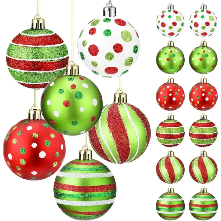 ABC 12-teiliges Dekokranz-Set, für Weihnachten, weiß, Kunststoff / Glas, 8 x 28 x 20 cm