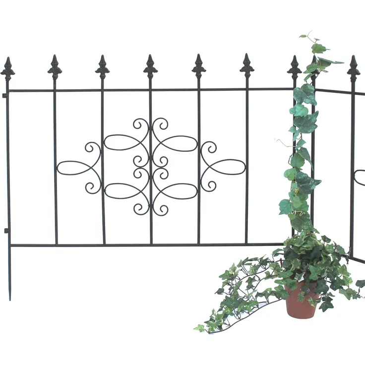 Steckzaun Perugia 20689 Rankhilfe Rankgitter aus Metall B-75cm Kletterhilfe Zaun