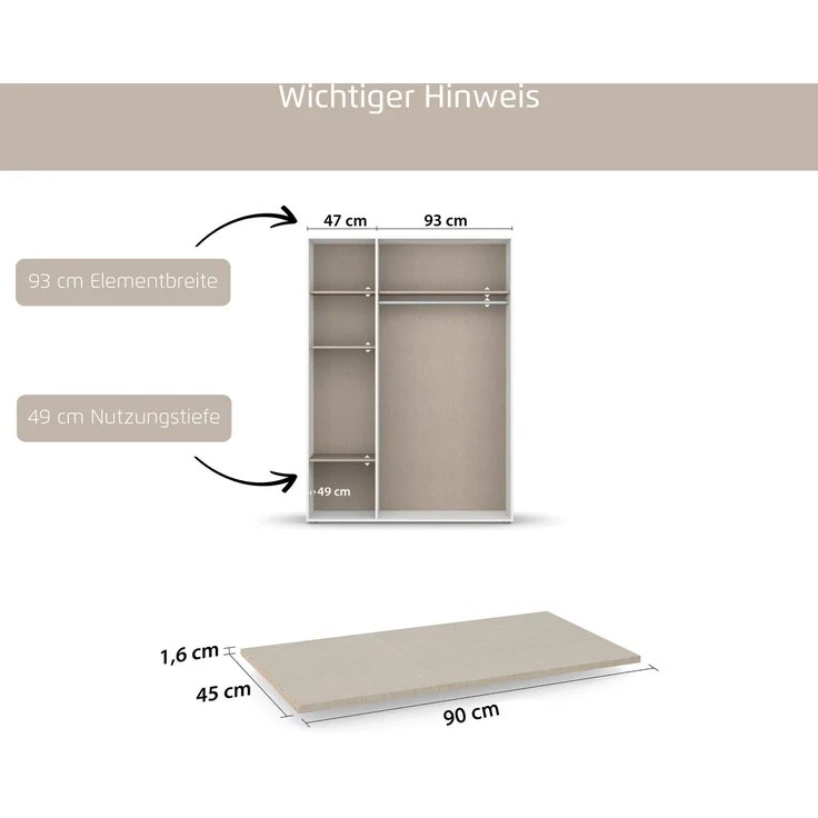 rauch Zubehör, Einlegeboden, für Kleiderschränke von rauch mit einer Elementbreite von 93 cm – Bild 4