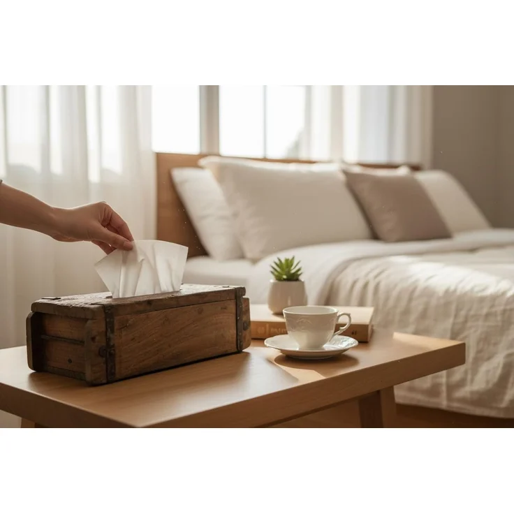 LS-LebenStil Aufbewahrungsbox Tissue-Box Holz 31cm Braun Ziegelform Kosmetiktuch-Spender Taschentuch (iB Laursen - Tücherbox Kosmetiktücher-Box Taschentuch-Spender Box Spender, 1 St, ideal auch für Kleenex Feuchttücher feuchtes Toilettenpapier) – Bild 4