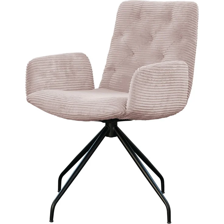 KAWOLA Stuhl NEW CHARME Drehstuhl Esszimmersessel Cord rosa 87 x 66 x 59 cm – Bild 3