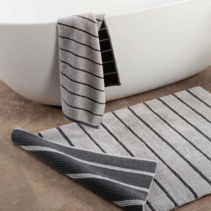 CAWÖ Duschtuch - C Balance, 80x150 cm, Walkfrottier, Baumwolle, Streifen Platin – Bild 5