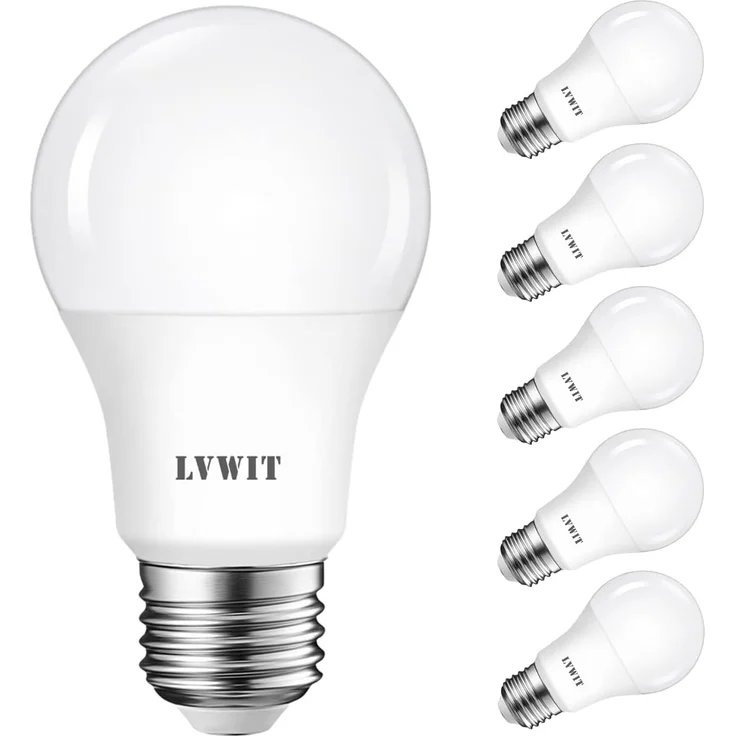 LVWIT LED E27 Birne 60W Kaltweiß 6500K, ultrahell 806 lm, matte LED Lampe (6er Pack) – Bild 1