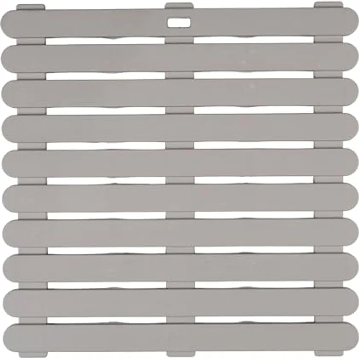 Wenko Duschmatte 'Indoor & Outdoor', rutschhemmender Kunststoff-Bodenrost in taupe, 55 x 55 cm