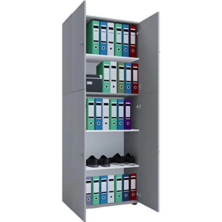 VCM Büroschrank Lona 914117 Grau B. 70 x H. 184 x T. 40 cm – Bild 4