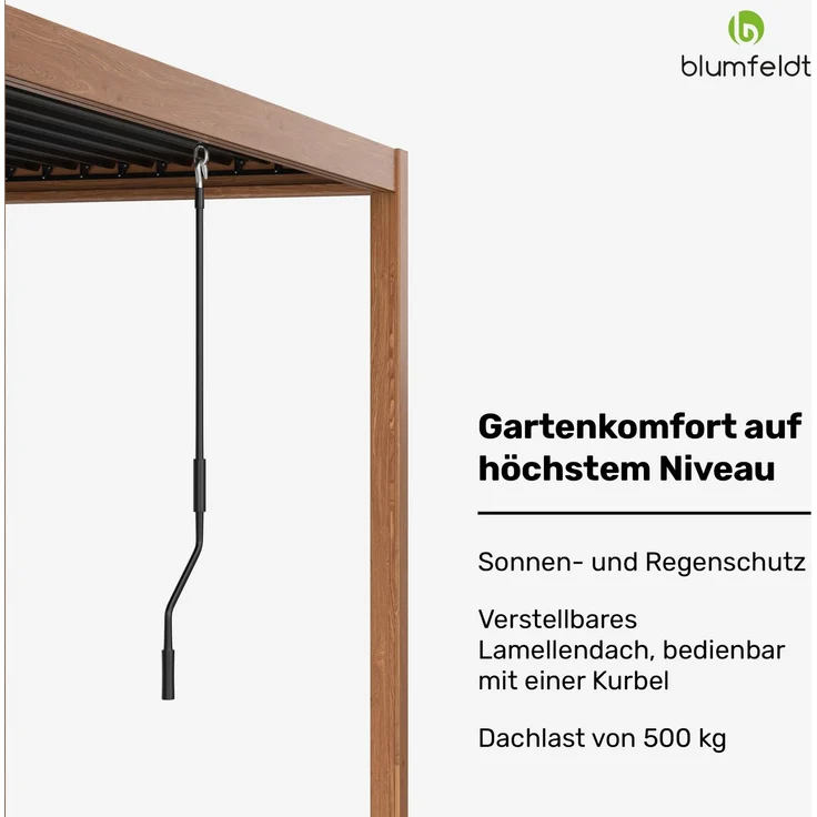 Blumfeldt Pergola 3x3 m - Verstellbares Lamellendach, UV-Schutz, Aluminium-Rahmen, Rostfrei, Wetterfest, Ideal Für Terrasse & Garten, Ganzjährig Nutzbar – Bild 4