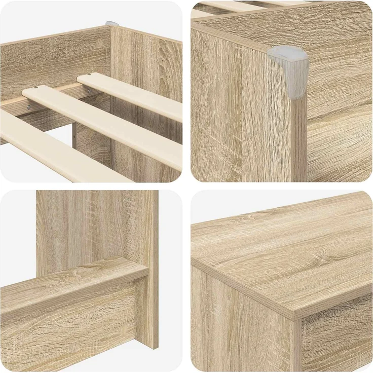 vidaXL Hochbett mit Schreibtisch für Kinder 2 Stk. Sonoma-Eiche 3423472 – Bild 6