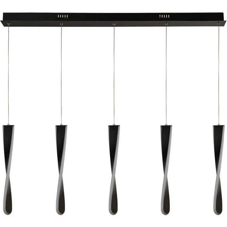 XXXL LED-Hängeleuchte Paddle, Schwarz, Metall, länglich, 8x120x100 cm, für Esstischbeleuchtung