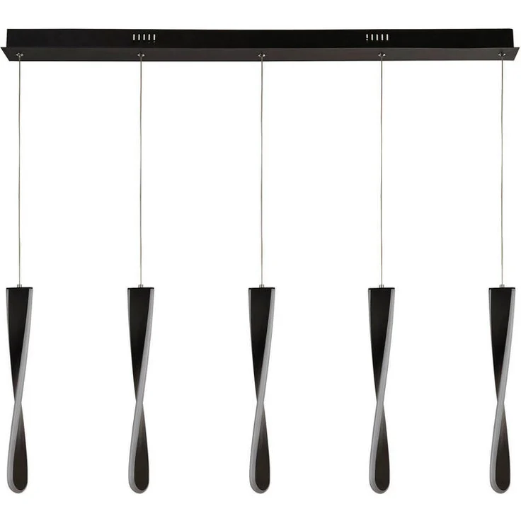 XXXL LED-Hängeleuchte Paddle, Schwarz, Metall, länglich, 8x120x100 cm, für Esstischbeleuchtung