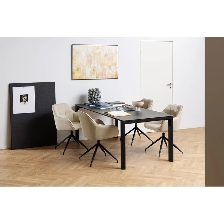 Esstisch Brentford, Pulverbeschichter Stahl rau, matt schwarz, 200 x 90 x 75 cm – Bild 2