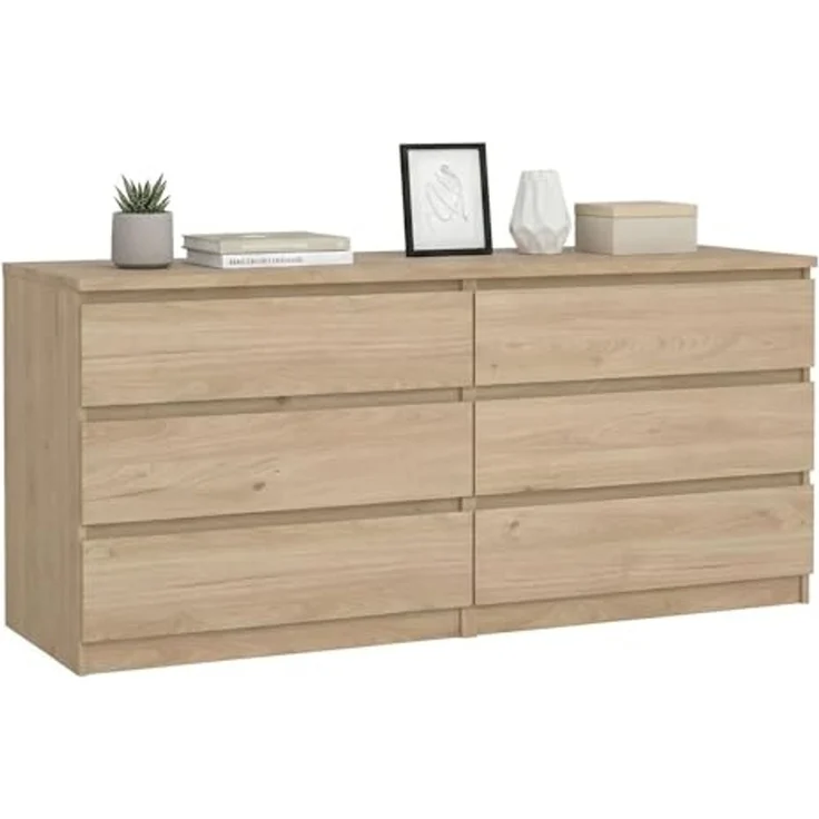 Dmora - Kommode Victoire, Wohnzimmerbuffet, Wohnzimmer-Sideboard, Moderne Küchen-Speisekammer, 154x50 h68 cm, Eiche – Bild 3