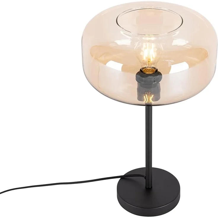 Qazqa Tischleuchte Bizle, ohne Leuchtmittel, E27, Beige, Art Deco, Glas, 1-flammig – Bild 8