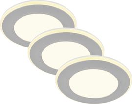 Briloner LED-Einbauleuchten 3er Set 4,9W 425lm chrom-matt Nachtlicht