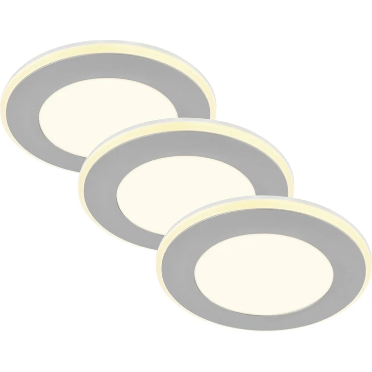 Briloner LED-Einbauleuchten 3er Set 4,9W 425lm chrom-matt Nachtlicht – Bild 1