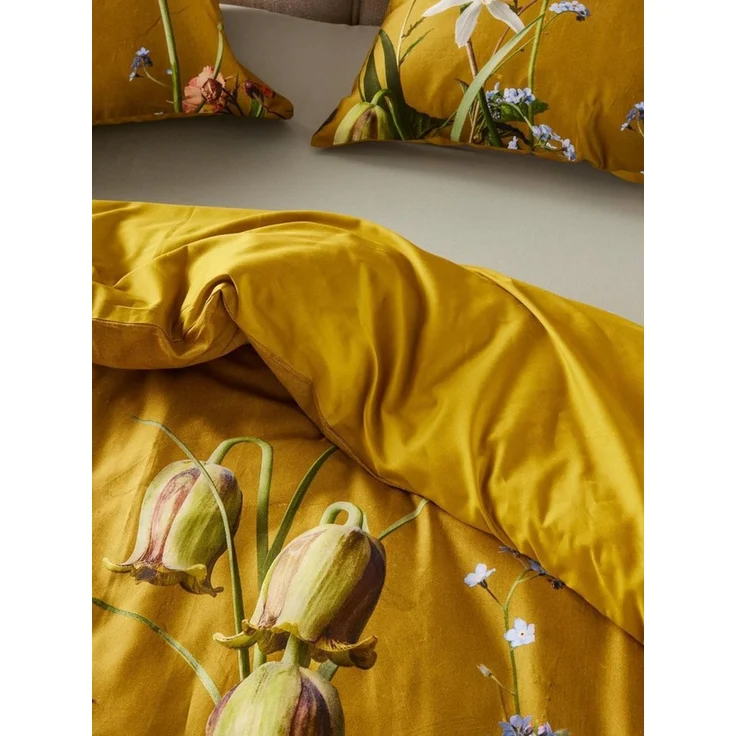 Essenza Bettwäsche Ficaria Flower Ochre Baumwollsatin, 135 cm x 200 cm – Bild 2