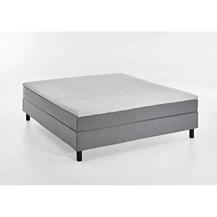 Atlantic Home Collection Happy Boxbett ohne Kopfteil, Bonellfederkern- Matratze, Härtegrad H2, Stoff, Grau, 180/200 cm, Liegehöhe ca. 58 cm – Bild 1