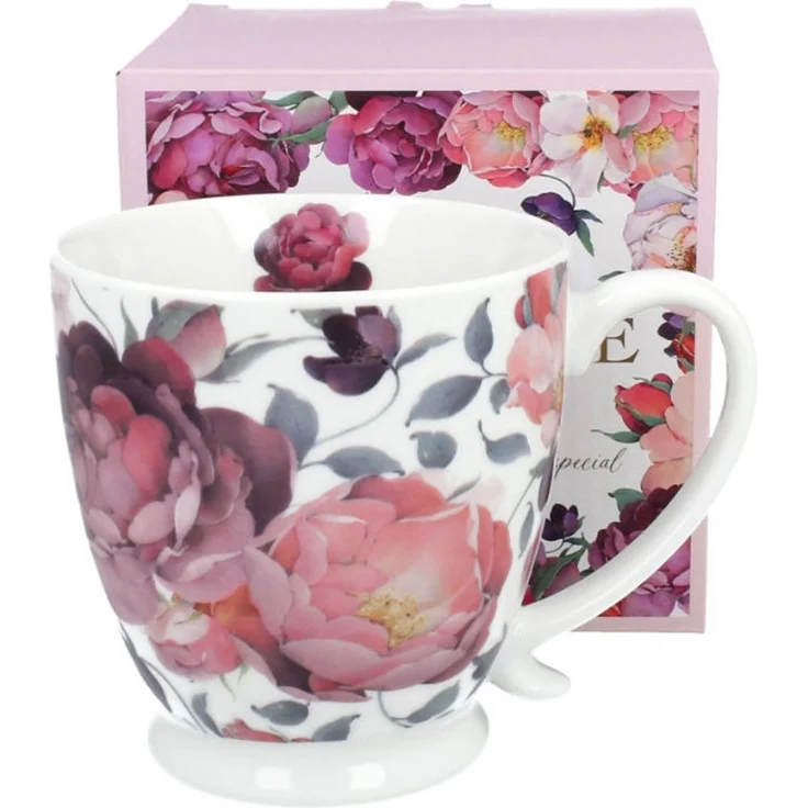 DUO Becher mit Fuß SPRING ROSES WHITE, 510 ml, New Bone China Porzellan – Bild 2