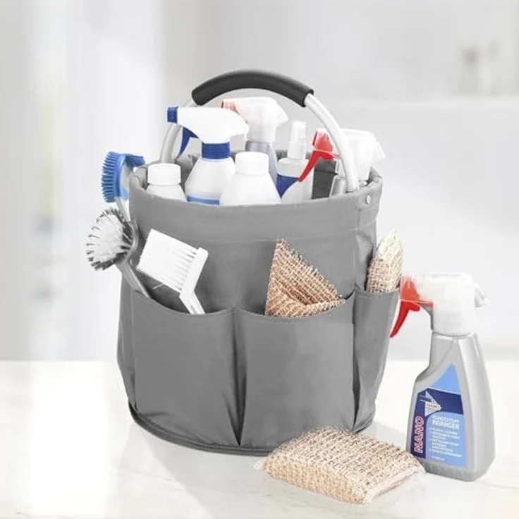 Maximex Organizer Universal-Reinigungs-Caddy (1 St), mit 6 Außentaschen für Gartenwerkzeug, großes Hauptfach, faltbar, 16 l – Bild 7