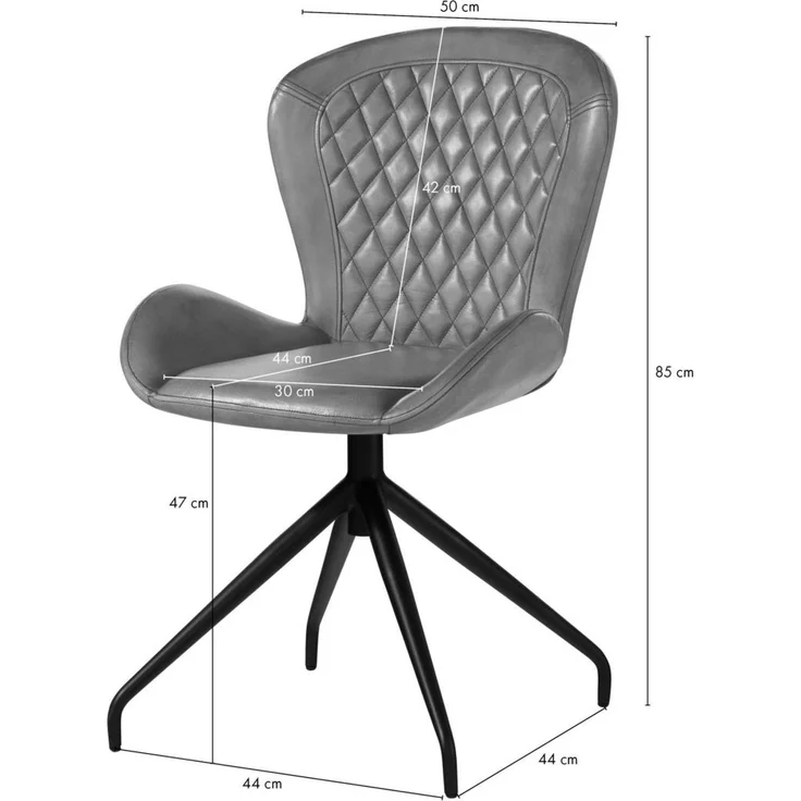 Stuhl Echtleder 61x52x86 braun IRON LABEL #112 – Bild 8