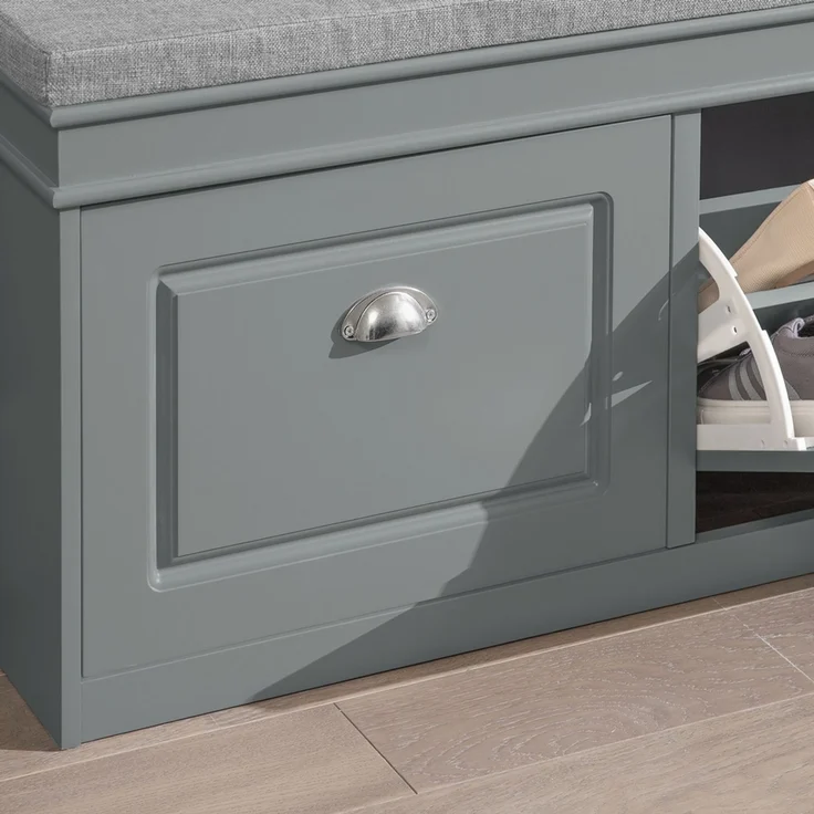 SoBuy FSR64-HG Schuhbank, MDF, Lackiert, Grau, 104 x 51 x 24 cm – Bild 10