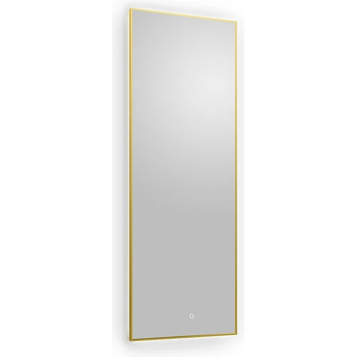 Vente-unique - Rechteckiger beleuchteter Badspiegel mit Beschlagschutz und Touchschalter - Goldener Rahmen - 50 x 150 cm - ORINELIA – Bild 5