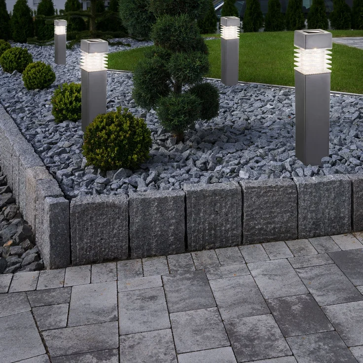 LED Solarlampen, IP44, grau, H 38,5cm, 4er Set – Bild 10