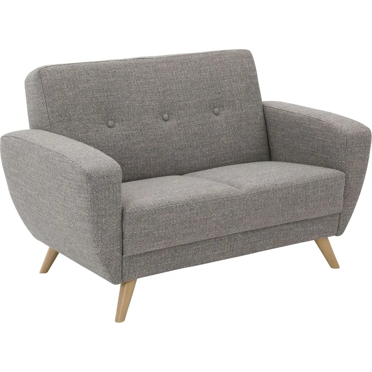 Sofa 2-Sitzer Kazdoia Flachgewebe grau