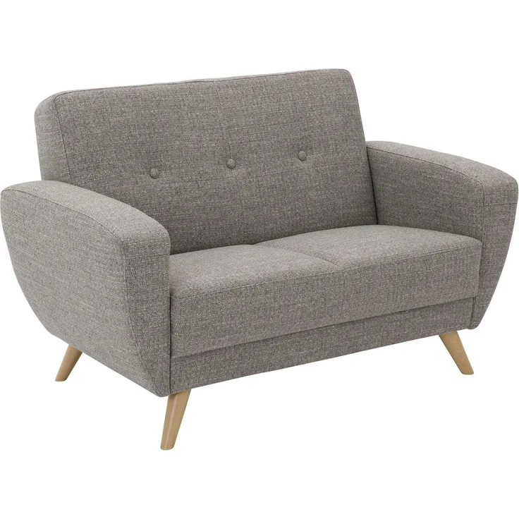 Sofa 2-Sitzer Kazdoia Flachgewebe grau – Bild 1