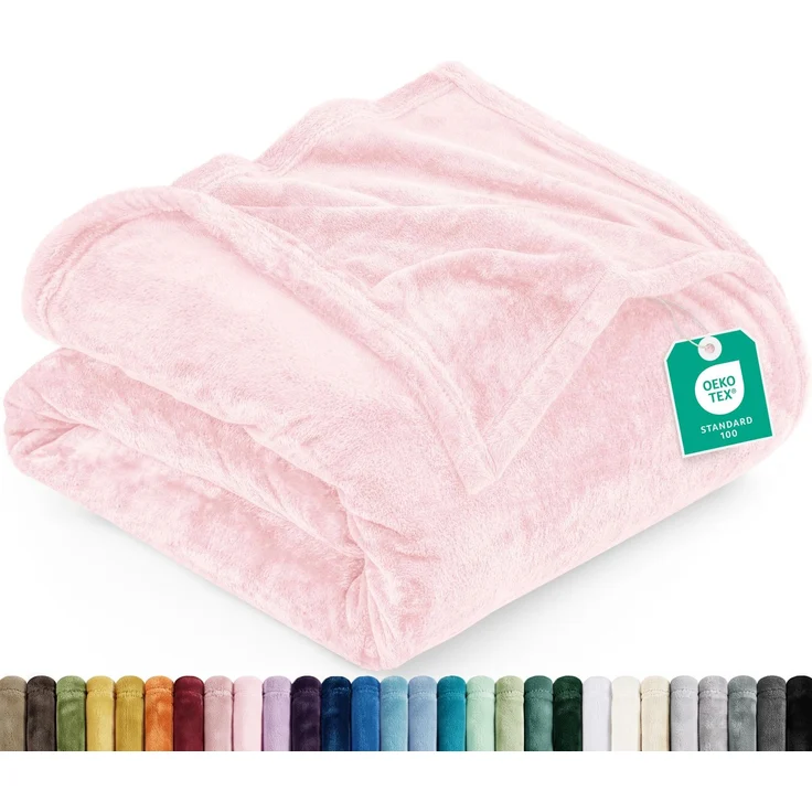 Utopia Bedding Fleecedecke Leichte Decke für Bett, Couch oder Sofa, Geeignet für alle Jahreszeiten [228x167 cm, Rosa]