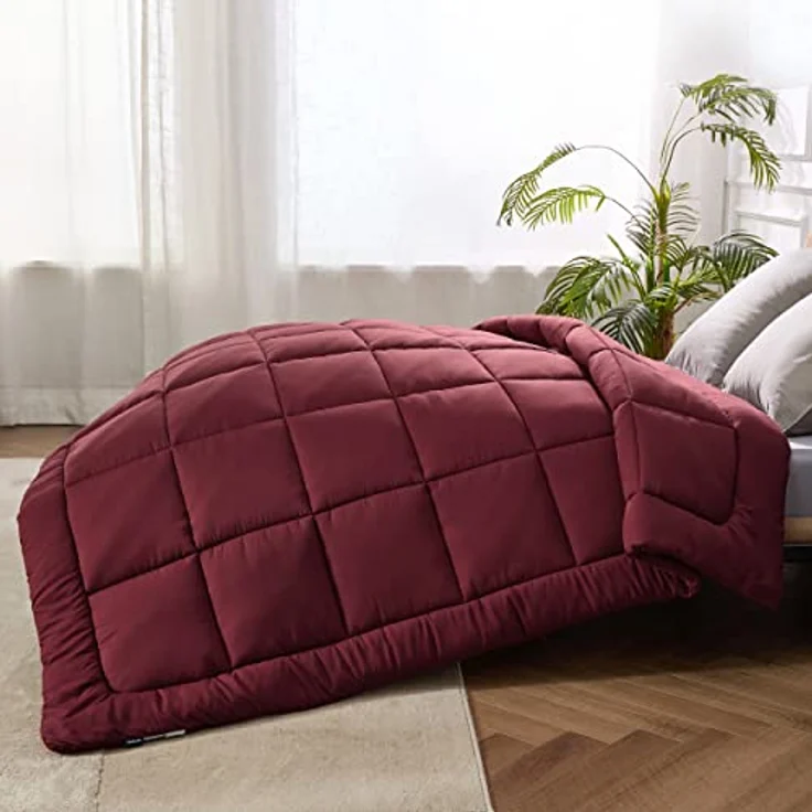 BEDSURE Bettdecke 200x200 Winterdecke 450gsm - Warm Winterdecke 200x200 cm für Winter, Waschbar Dicke Winterbettdecke, Rot – Bild 7