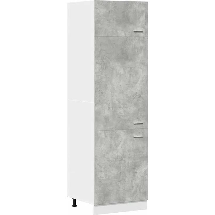 vidaXL Kühlumbauschrank Lyon Betongrau 60x57x207 cm Holzwerkstoff 856124 – Bild 2