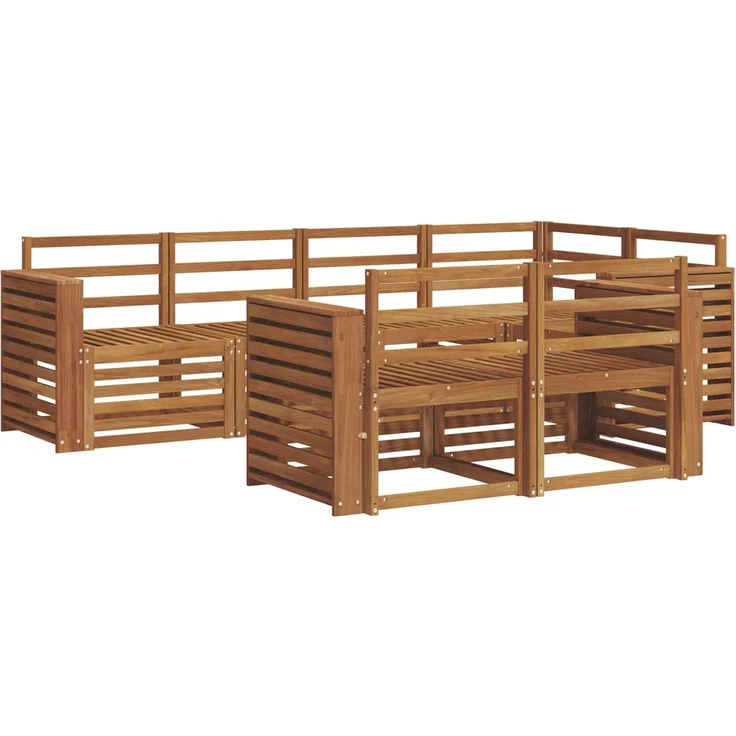 vidaXL Outdoor-Sofagarnitur 7 stk. 7-Sitzer Natur Massivholz Akazie 3374974 – Bild 2
