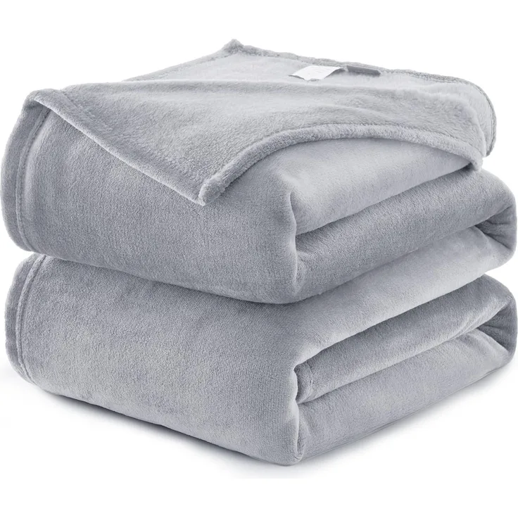WAVVE Kuscheldecke Flauschig Decke Fleecedecke - Sofadecke 150x200 cm Warm Wohndecke Couchdecke, Hellgrau Decke Weich Sofaüberwurf XL