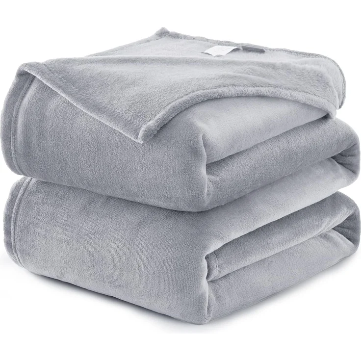 WAVVE Kuscheldecke Flauschig Decke Fleecedecke - Sofadecke 150x200 cm Warm Wohndecke Couchdecke, Hellgrau Decke Weich Sofaüberwurf XL