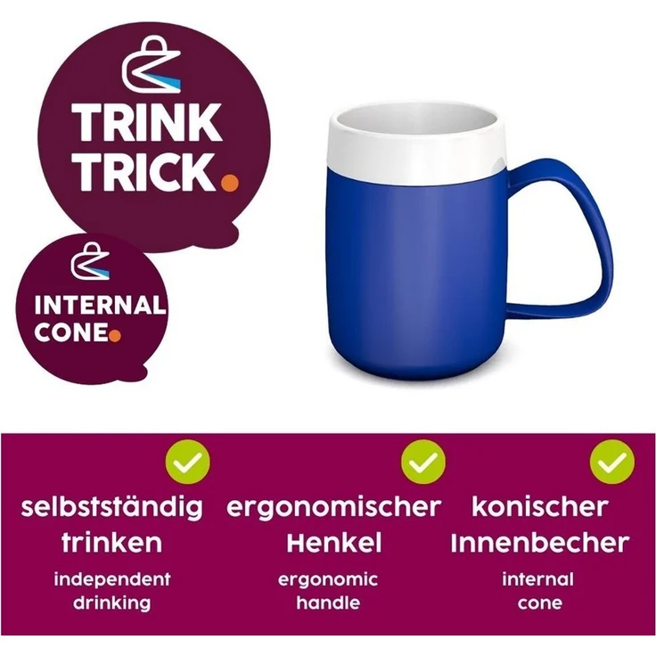 Ornamin Schnabelbecher Becher mit Trink-Trick, Trinkhilfe l Pflegegeschirr l Alltagshilfe l Selbstständig trinken – Bild 2
