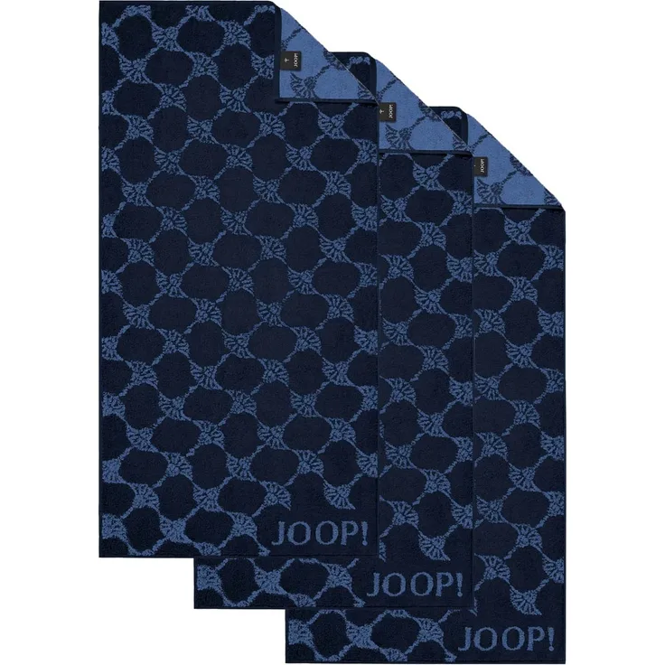 JOOP! Handtuch Classic / Infinity Kollektion, 3er Pack - Walkfrottier Blau Cornflower 50x100cm