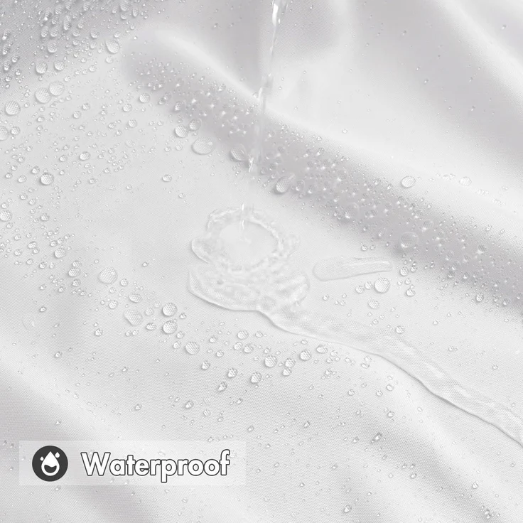 Duschvorhang 200x240cm Weiß Wasserdicht Badvorhang Anti-schimmel Textil Waschbar – Bild 4