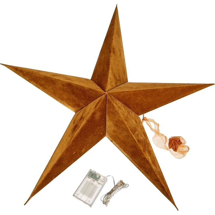 STAR TRADING LED Stern LED Papierstern Velvet Weihnachtsstern hängend 60cm Drahtlichterkette, LED Classic, warmweiß (2100K bis 3000K) – Bild 1