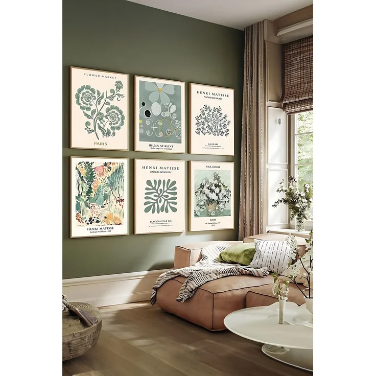 Wallity Dekoratives gerahmtes MDF-Gemälde (6-teilig), Mehrfarbig, 48 x 33 cm – Bild 1