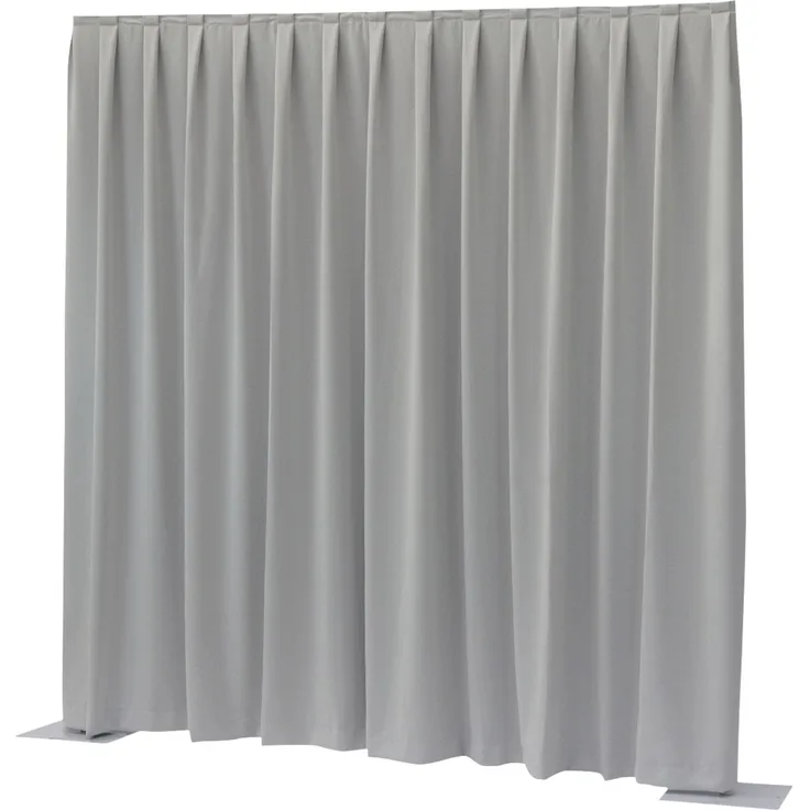 WENTEX P&D Vorhang Dimout 260 g/m² Hellgrau - 330 x 400 cm (B x H) - plissiert