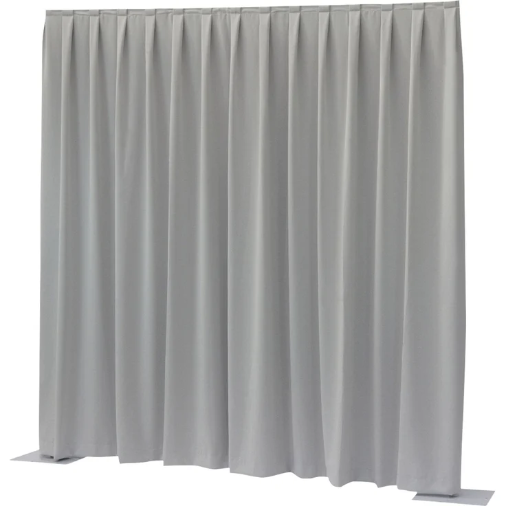 WENTEX P&D Vorhang Dimout 260 g/m² Hellgrau - 330 x 400 cm (B x H) - plissiert