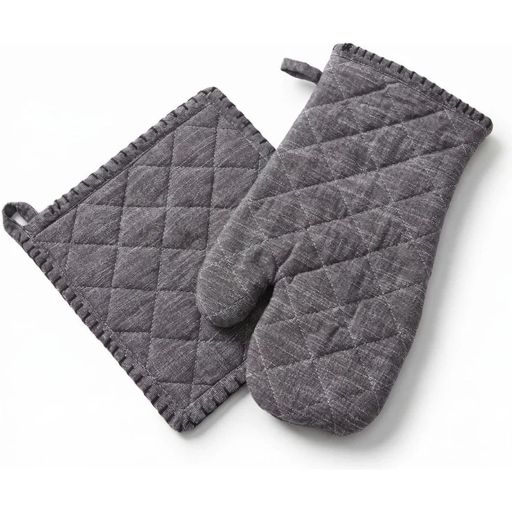 Home affaire Topfhandschuhe Handschuh & Topflappen Set Grau, (Set, 2-tlg) – Bild 1