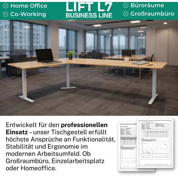 Albatros LIFT L7W Gestell für Eckschreibtisch Höhenverstellbar Elektrisch weiß - Winkelschreibtisch Memoryfunktion-Schreibtischgestell Höhenverstellbar Elektrisch, Stufenlos – Bild 5