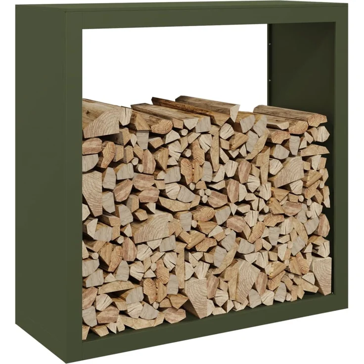 vidaXL Brennholzregal Grün 100x40x100 cm Stahl 850971 – Bild 2