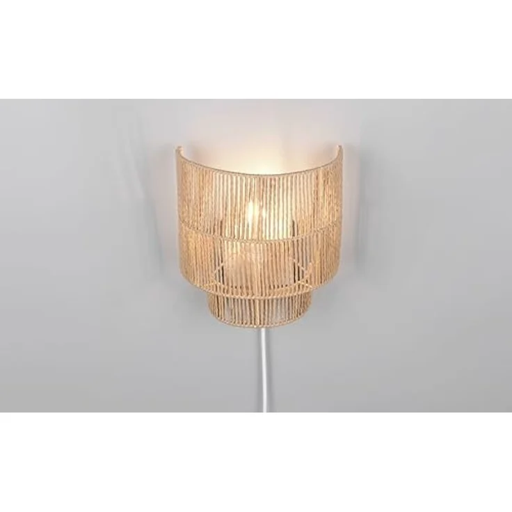 Wandleuchte SATNA aus Papiergarn mit Stecker und Schalter, Höhe 24cm – Bild 4