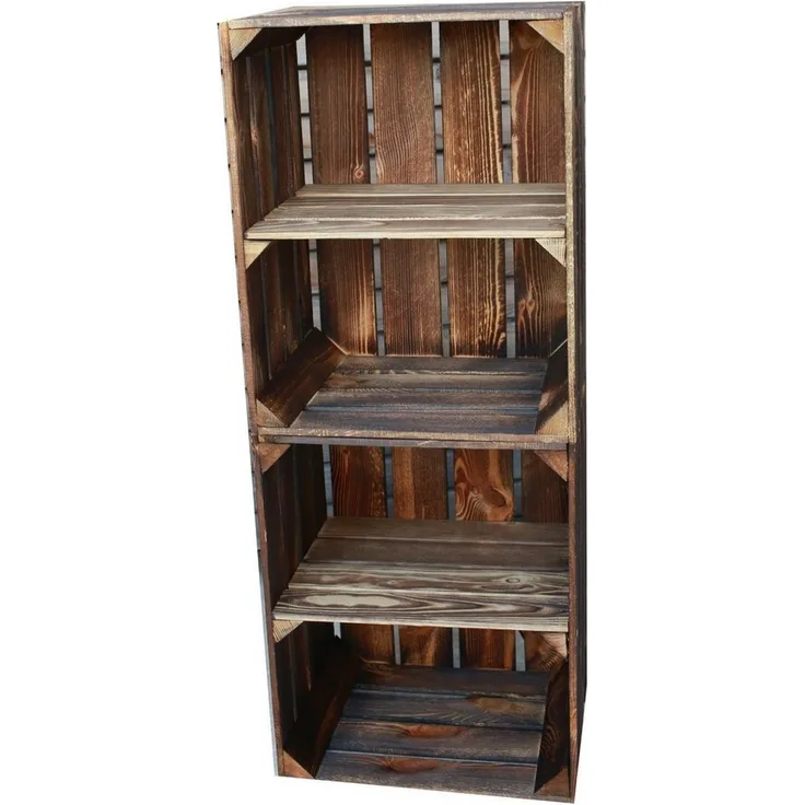 Teramico Holzkiste Holzkisten 50 x 40 x 30cm geflammt Set-Varianten kostenloser Versand, geflammt