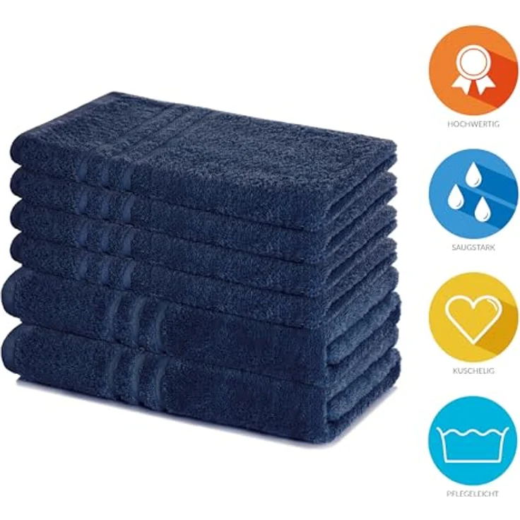 Lavea Handtuch Set Elena, Duschtücher, Handtücher, Gästetücher, Waschhandschuhe, 100% Baumwolle (Set, 6-St), Frottierserie, weich & saugstark, pflegeleicht, 500 g/m² Frottier – Bild 3