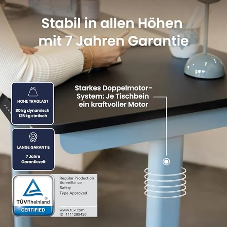 Ergotopia Schreibtisch Desktopia One (elektrisch höhenverstellbarer Schreibtisch Gestell), elektrisch höhenverstellbares Tischgestell – Bild 4